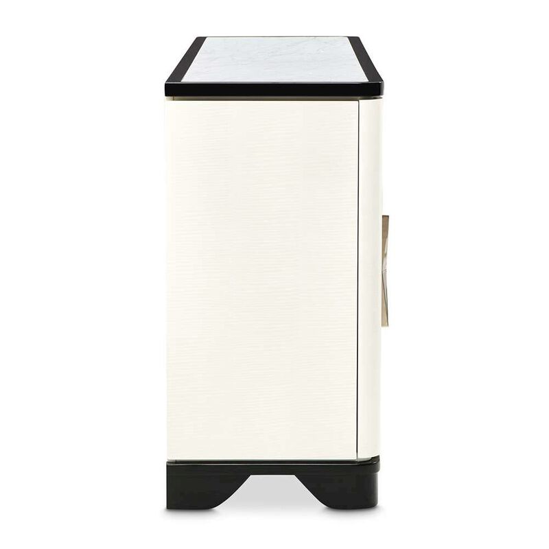 Michael Amini Tuxedo Sideboard & Mirror - Piano Keyboard