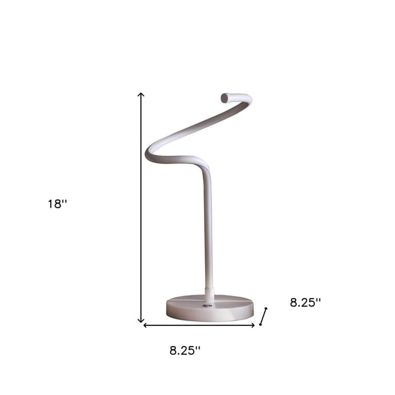 Hivvago 18" White Curvy Spiral LED Table Lamp