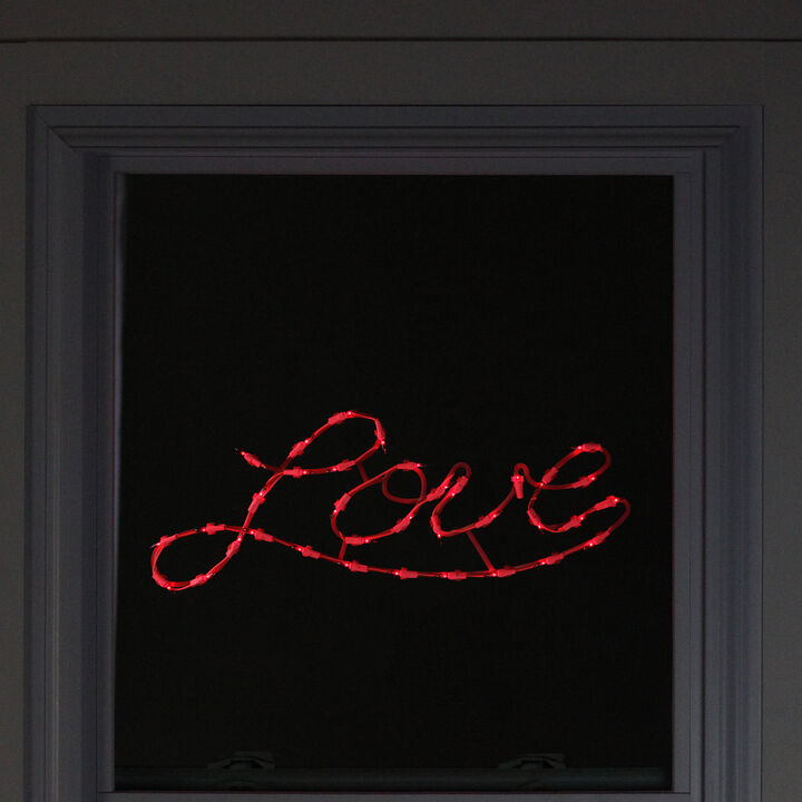17" Lighted Red Love Script Valentine's Day Window Silhouette Decoration