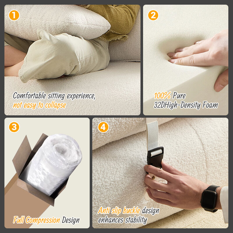 Merax Teddy Fabric Foam-Filled Sleeper Lazy Sofa Couch