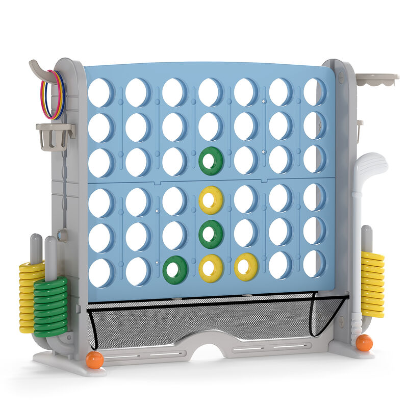 Giant 4-in-a-Row Game Set with Ring Toss & Basketball Hoop image number 3