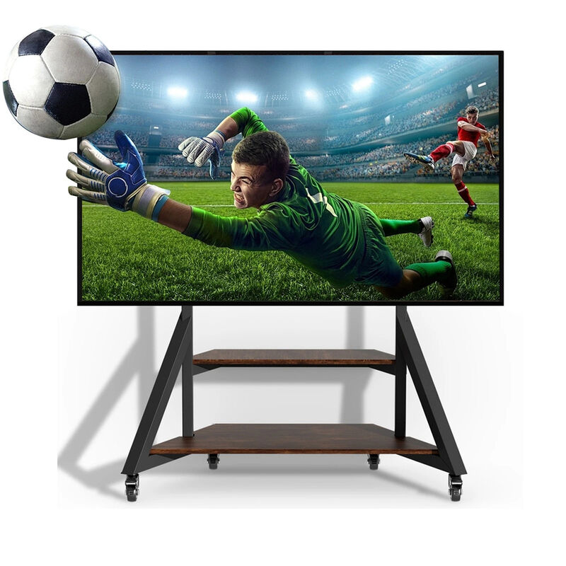 Floor TV Stand with 2-Tiers MDF Shelves Adjustable Height for 65-100 inch TVs image number 7