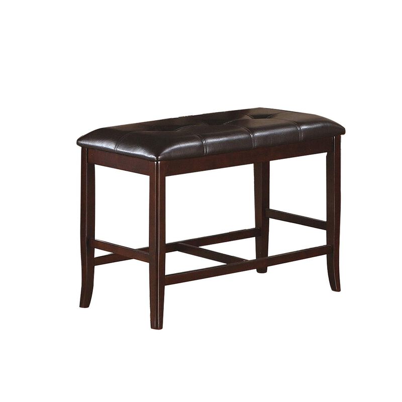 Streamdale Brown Faux Leather Counter Height Bench
