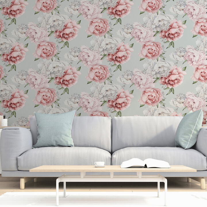 Sophie Mint Floral Wallpaper (Set of 2)