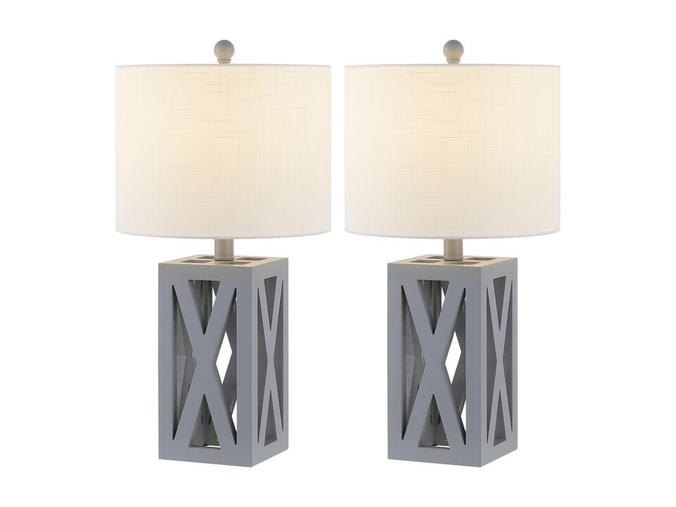 Stewart Farmhouse Wood LED Table Lamp