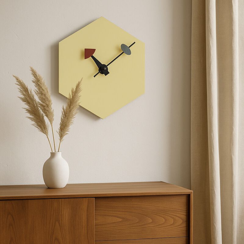 LeisureMod Manchester Modern Design Diamond Shaped Wall Clock - Silent Non-Ticking Quartz Clock for Living Room, Bedroom, or Office - Cream Decorative Wall Clock