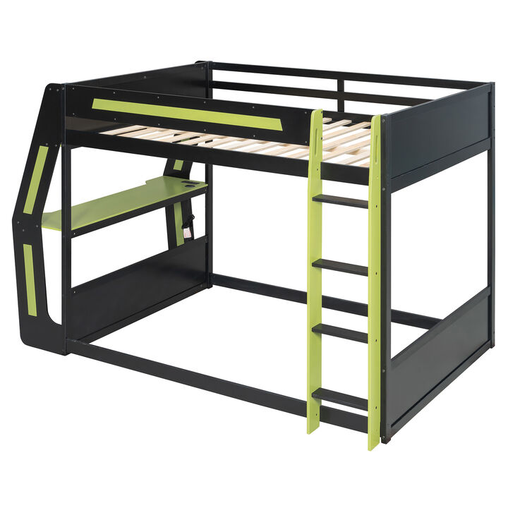 Merax Full Size Esports Gaming Loft Bed with Attached RGB Gaming Desk
