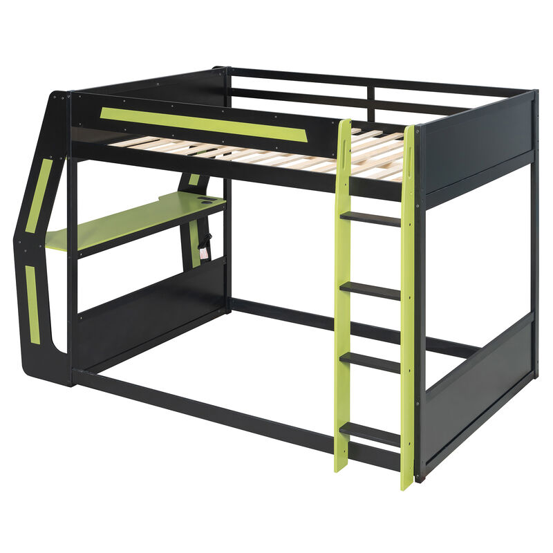Merax Full Size Esports Gaming Loft Bed with Attached RGB Gaming Desk image number 0