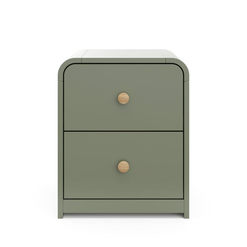 Storkcraft Next Santos 2-Drawer Nightstand (Olive with Natural)