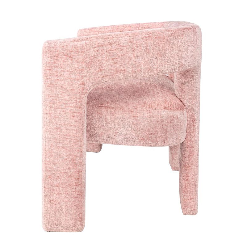 Jofran Gwen Modern Luxury Jacquard Fabric Upholstered Sculpture Bench