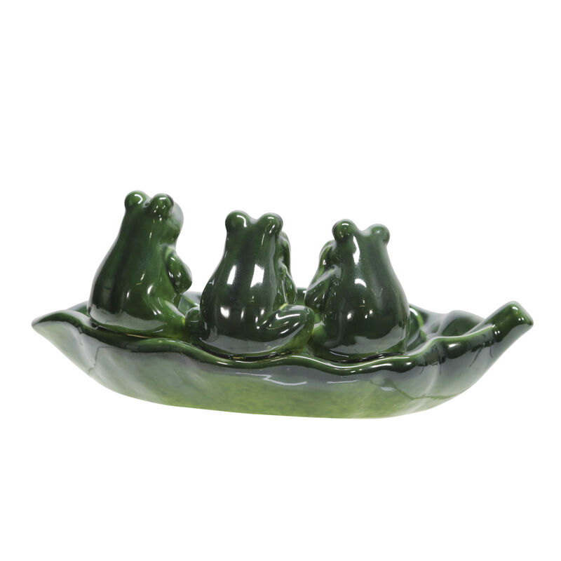 Ceramic Frog Trio Bird Feeder image number 1