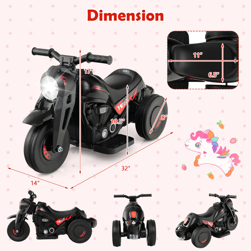 Kids 6V Electric Motorcycle Ride On Toy with Bubble Maker and Sound Effects image number 2