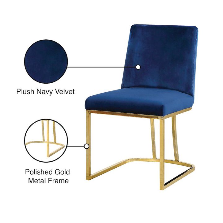 Meridian Furniture Heidi Navy Velvet Dining Chair, Set of 2