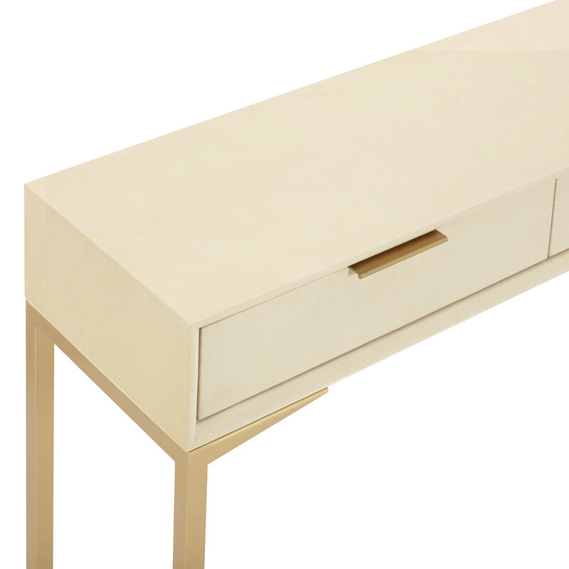 Pesce Cream Shagreen Console Table image number 6