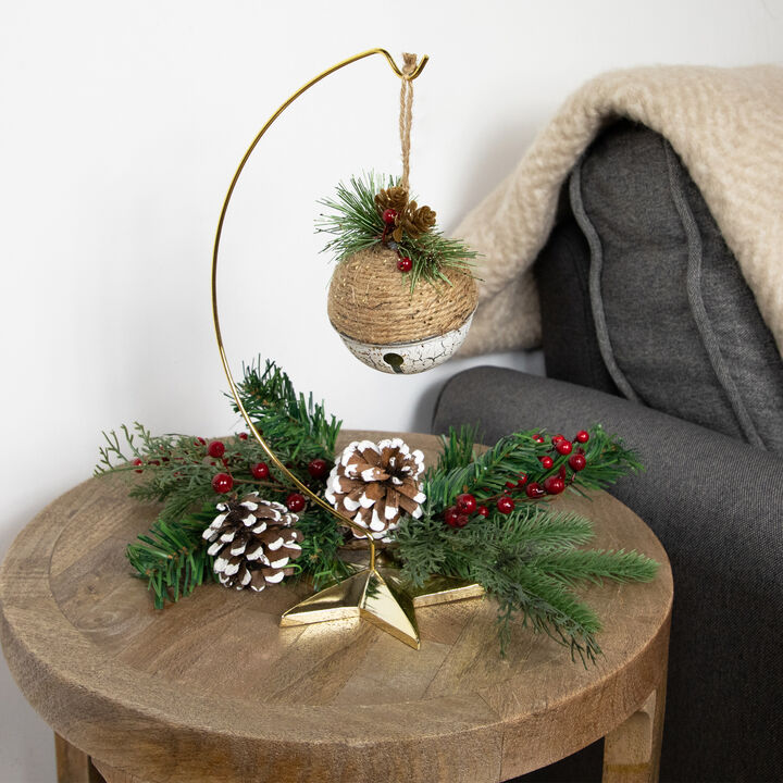 12" Gold-tone 5 Point Star Metal Christmas Ornament Display Stand