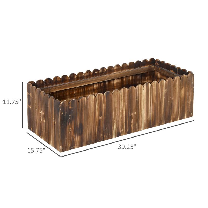 Hivvago Raised Garden Planter Box 40 x 16 x 12" Wooden Design image number 2