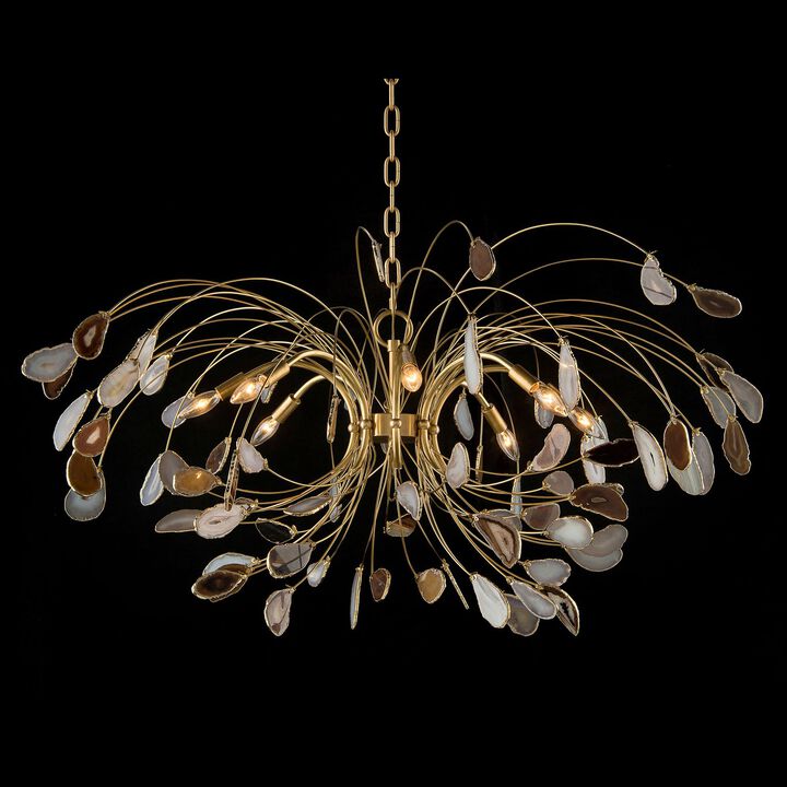 Agate And Brass Eight-Light Chandelier