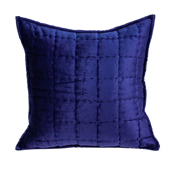 20” Royal Blue Quilted Handloom Throw Pillow