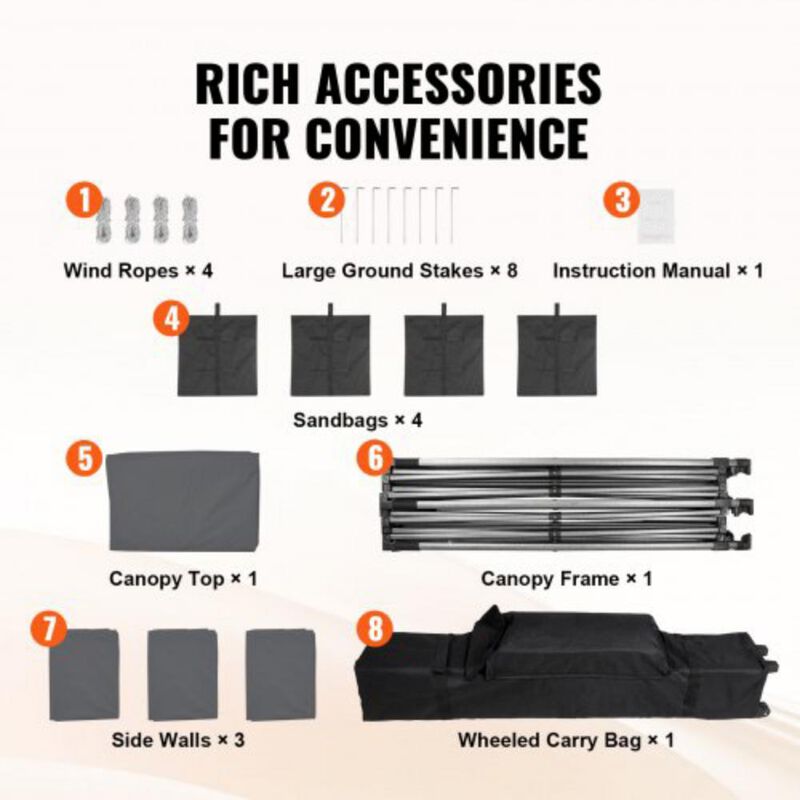 Waterproof Pop Up Tent with Removable Walls and Wheels for Outdoor Gatherings