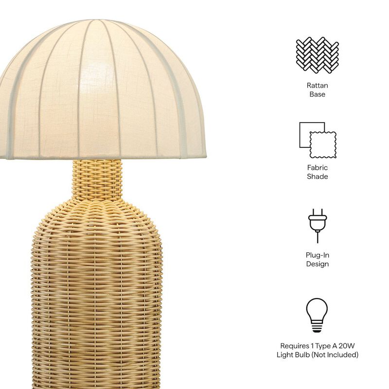 Santo Rattan Table Lamp With Dome Shade image number 2