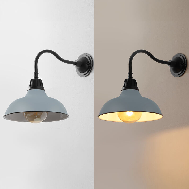 Aurora Farmhouse Industrial Indoor/Outdoor Iron LED Gooseneck Arm Outdoor Sconce