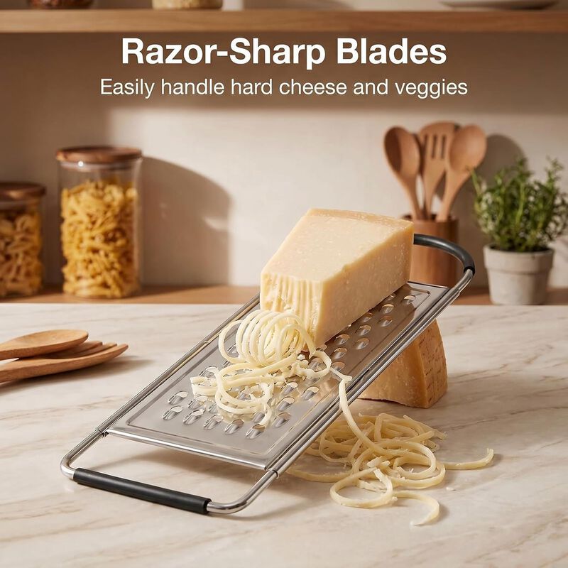 Stainless Steel Professional Cheese Flat Grater with Anti-Slip Handle image number 3
