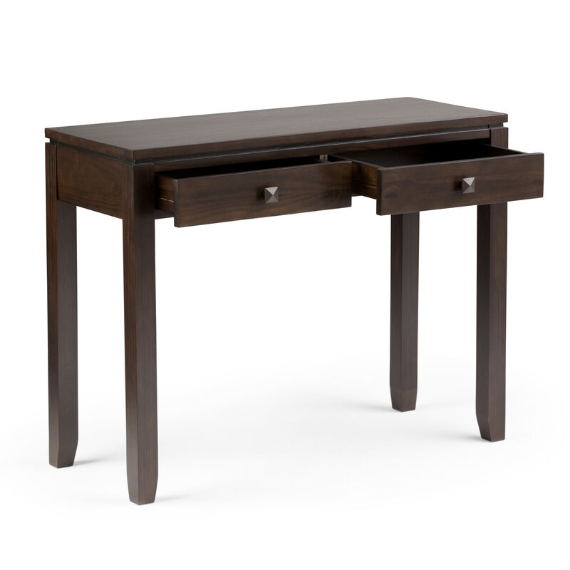 Cosmopolitan SOLID WOOD 38 inch Wide Contemporary Console Sofa Table in Mahogany Brown