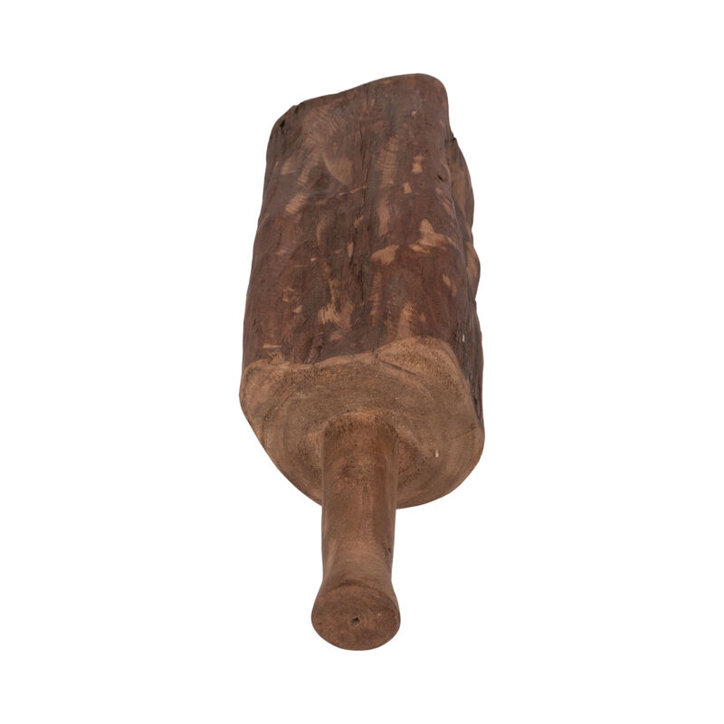 21" Reclaimed Wood Bottle Object, Brown image number 4