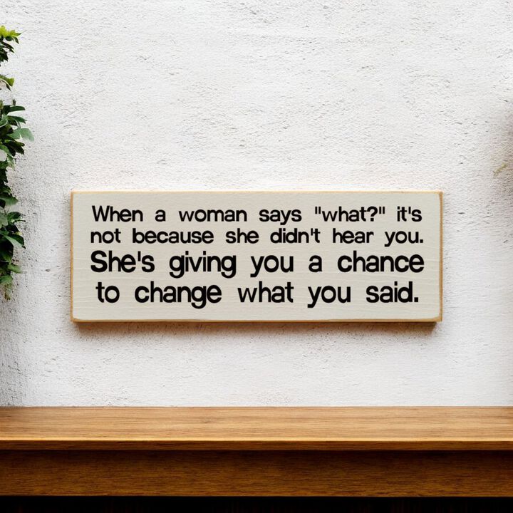 Funny Marriage Quote Wall Decor on Solid Knotty Pine Wood with Hanging Slot