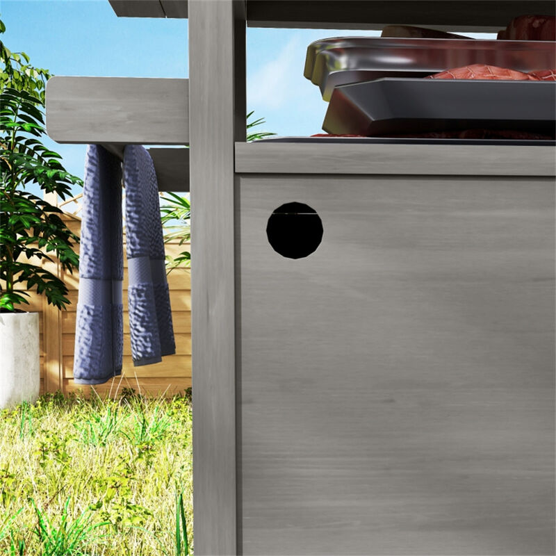 Outdoor Grill Cart &ndash; Rolling BBQ Table with Storage Shelf for Patio or Backyard image number 3