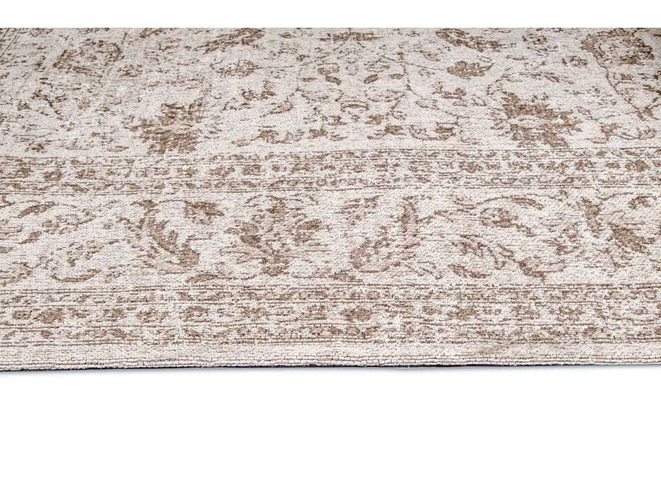 Moselle Beige and Brown Floral Distressed Runner Rug