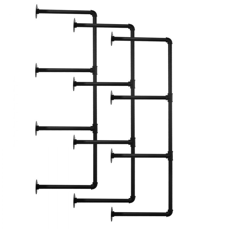 4-Tier Industrial Pipe Shelf Brackets Wall Mount Only, Wood Planks Not Included