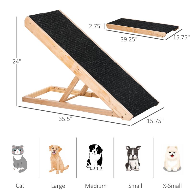 Black Pet Accessibility: Foldable Adjustable Height Ramp for Dogs/Cats image number 2