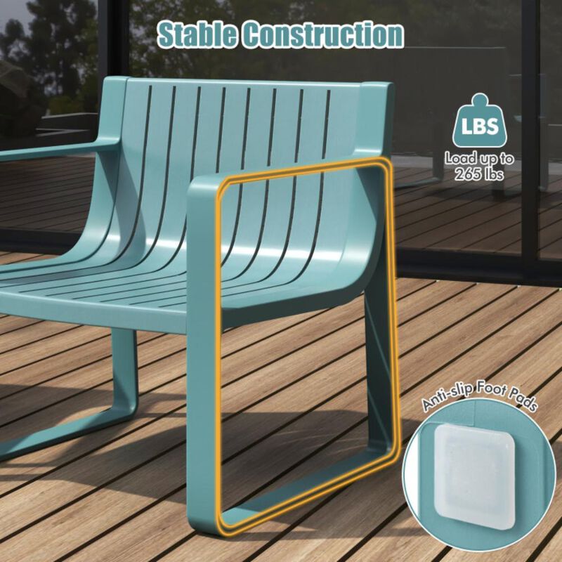 Hivvago Patio Chairs Set of 2 with Curved Backrests and Seats