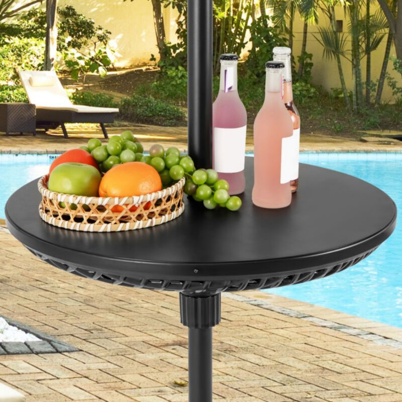 Patio Umbrella Table Tray Adjustable with Umbrella Poles image number 1
