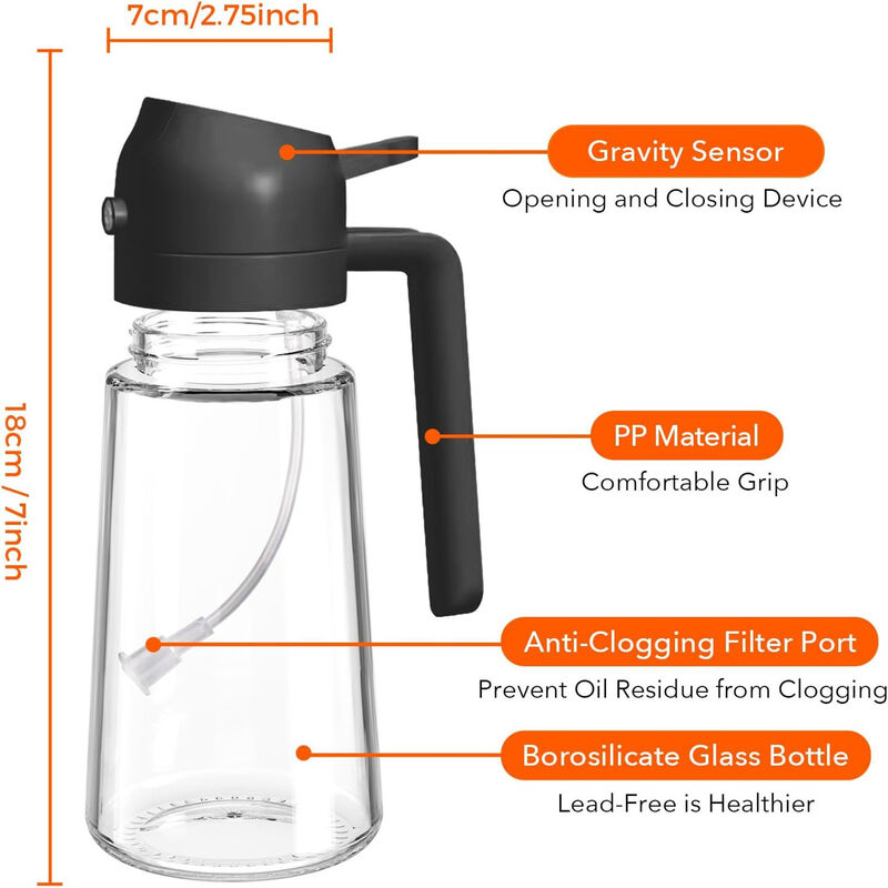 16oz Glass Olive Oil Sprayer Dispenser Bottle image number 2