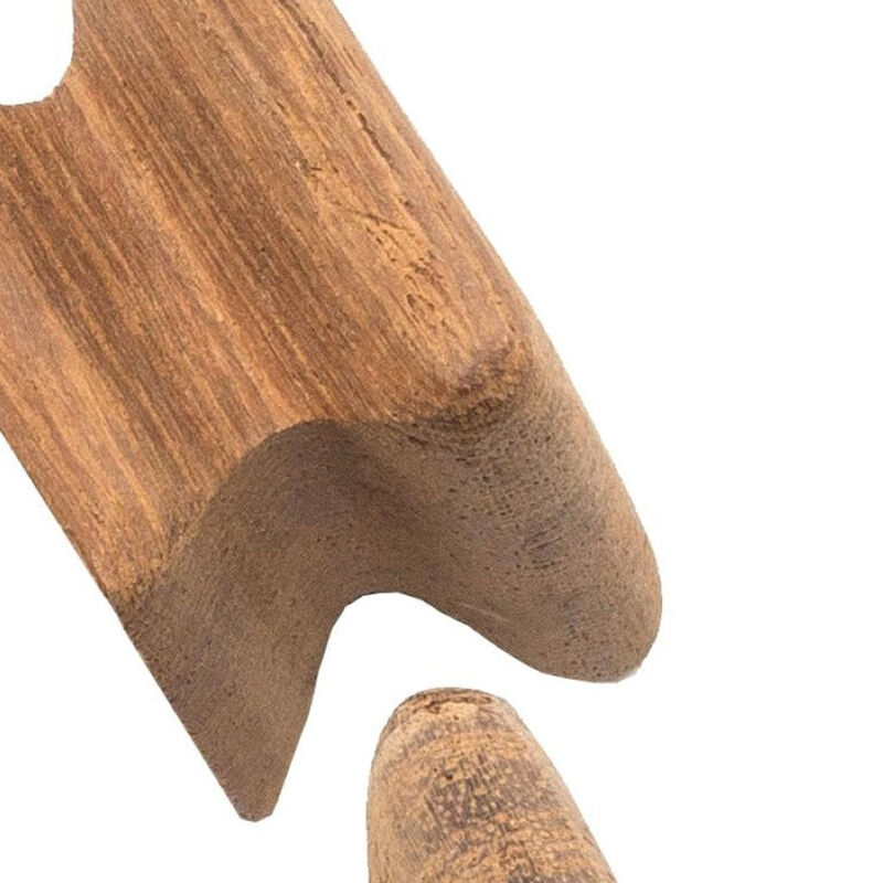 HomeRoots Set of Two Brown Wood Square Drawer Pull Knobs image number 5
