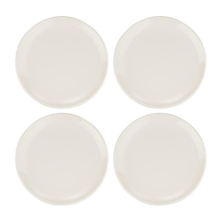 Gourmet dia.12" Round Warm White Porcelain Plate (Set of 4)