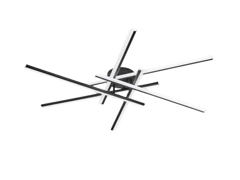 Modern LED Chandelier Remote Control 6 Lights Black Semi Flush Mount Ceiling 60W image number 0