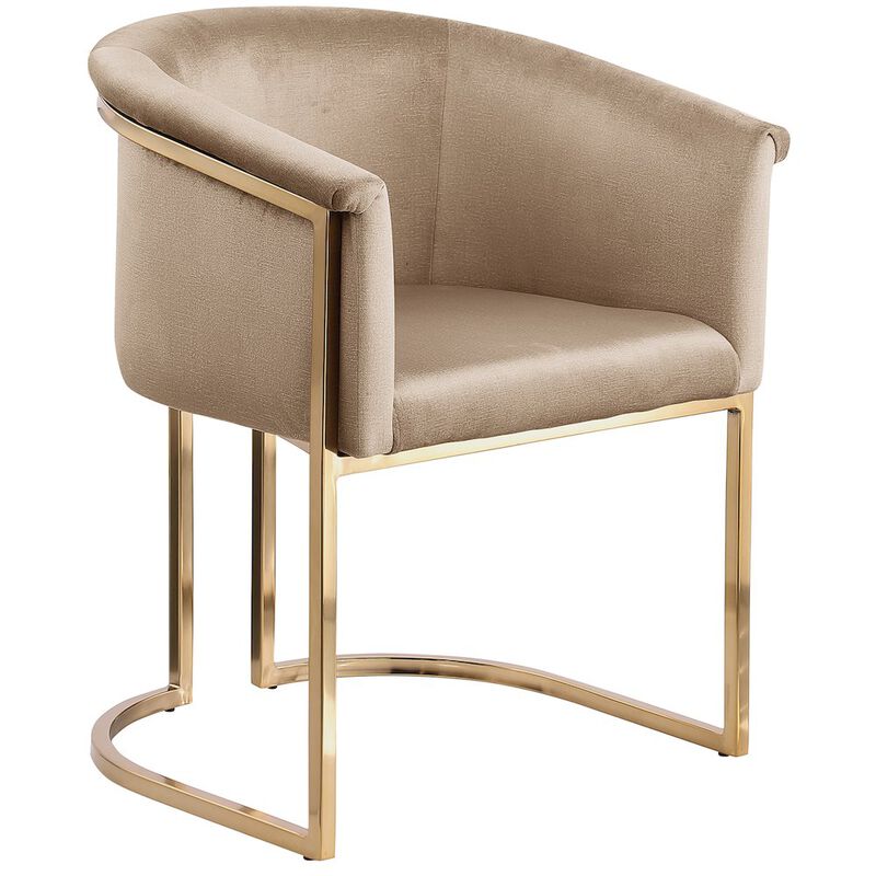 Meridian Furniture Tierra Beige Velvet Dining Chair