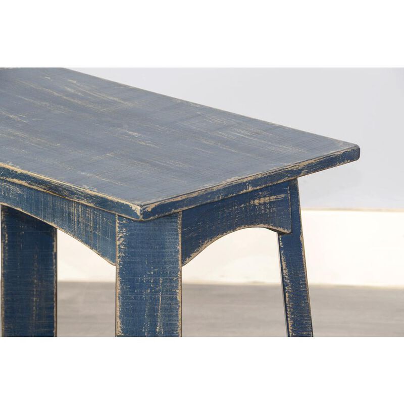 Sunny Designs Marina Farmhouse Mahogany Wood Chair Side Table in Ocean Blue