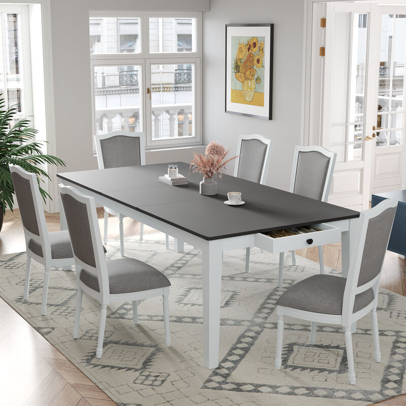 Merax 7-Piece Extendable Dining Table Chairs Dining Set