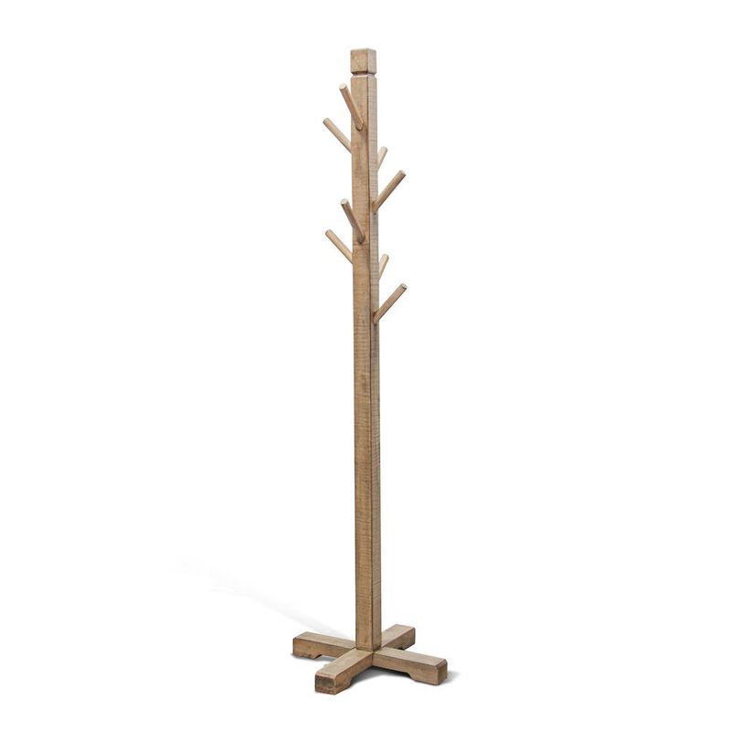 Starlight Canyon Home Beige Solid Wood Coat Rack Freestanding, 8-Prong Coat Tree with Hooks image number 0
