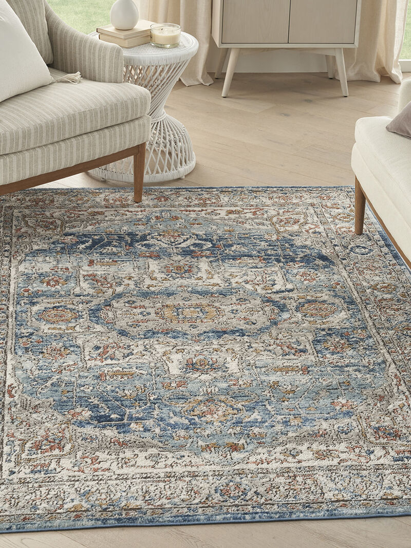 Quarry QUA11 Ivory/Blue 3'9" x 5'9" Rug