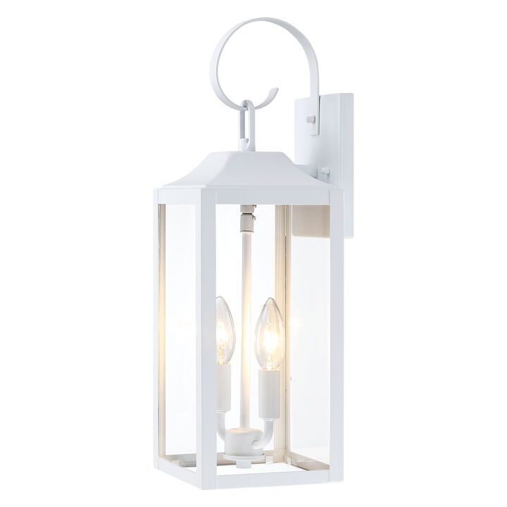 18.85 in. 2-Light Outdoor Wall Lantern with Clear Glass Shade