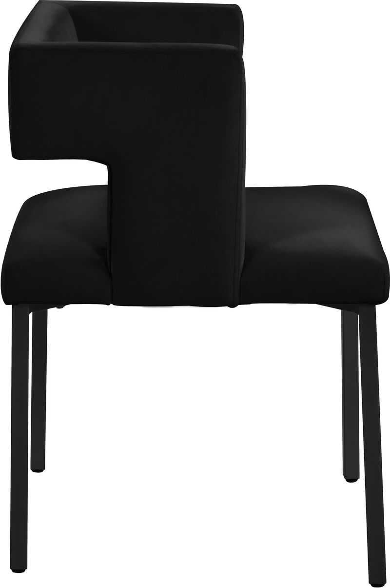 Meridian Furniture Caleb Black Velvet Dining Chair, Set of 2