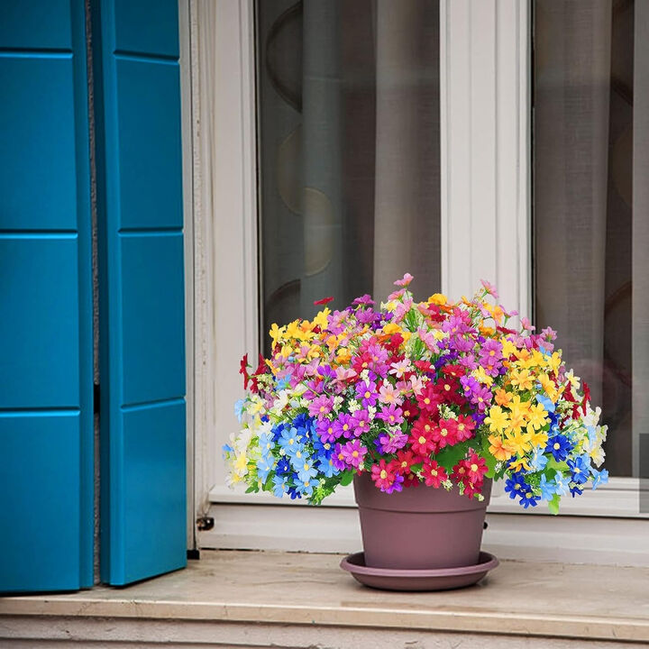 12 Bundle Artificial Hanging Flowers UV Resistant Outdoor Garden Porch Decor