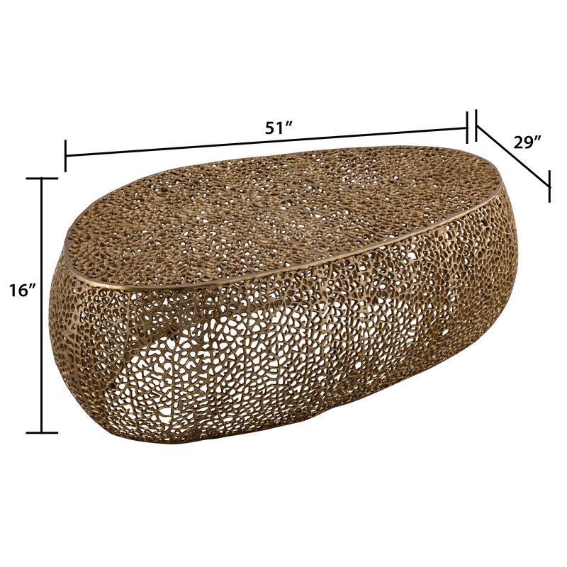 Iveressae Silver Oval Open-Mesh Coffee Table image number 2