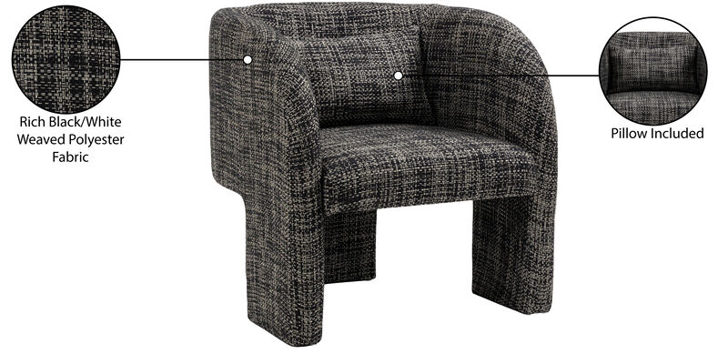 Meridian Furniture Sawyer Black Weaved Polyester Fabric Accent Chair image number 8