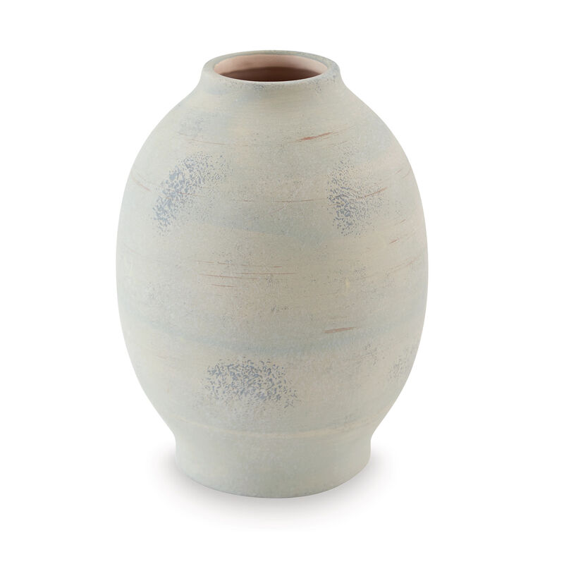 Col Home Decor Flower Vase, Traditional Urn Shape, Sage Green Ceramic - Benzara